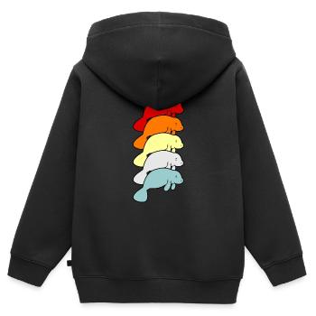 Seekuh - Kinder Premium Organic Zip Hoodie - Schwarz - Hinten - AI Model Kid Male (0cm)