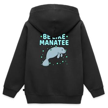Seekuh - Kinder Premium Organic Zip Hoodie - Schwarz - Hinten - AI Model Kid Male (0cm)