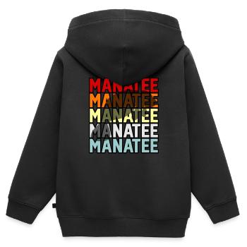 Manatee - Kids Premium Organic Zip-up Hoodie - black - Back - AI Model Kid Male (0cm)