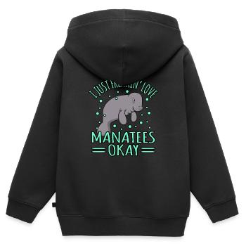 Seekuh - Kinder Premium Organic Zip Hoodie - Schwarz - Hinten - AI Model Kid Male (0cm)