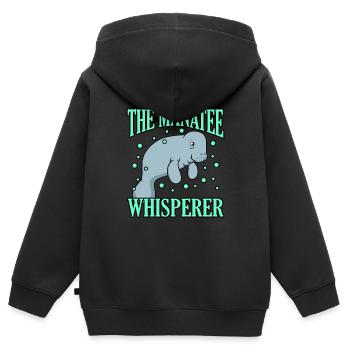 Manatee - Kids Premium Organic Zip-up Hoodie - black - Back - AI Model Kid Male (0cm)