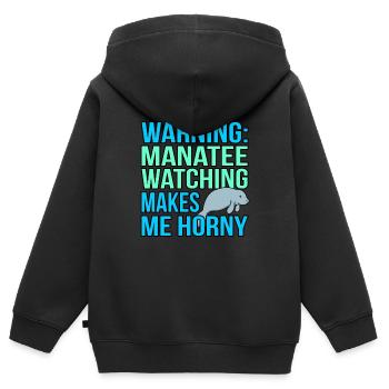 Seekuh - Kinder Premium Organic Zip Hoodie - Schwarz - Hinten - AI Model Kid Male (0cm)