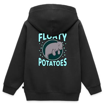 Seekuh - Kinder Premium Organic Zip Hoodie - Schwarz - Hinten - AI Model Kid Male (0cm)