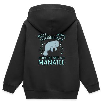 Seekuh - Kinder Premium Organic Zip Hoodie - Schwarz - Hinten - AI Model Kid Male (0cm)