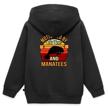 Seekuh - Kinder Premium Organic Zip Hoodie - Schwarz - Hinten - AI Model Kid Male (0cm)