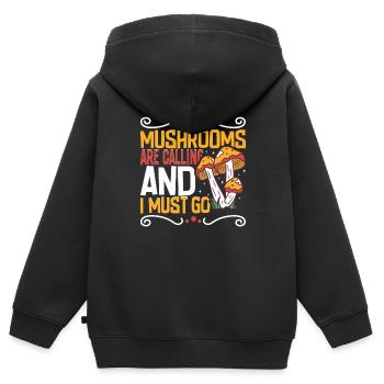 Morels Mushroom Picker Mushroom Farmer Mushroom - Sweat Premium à capuche zippé enfant bio - noir - Dos - AI Model Kid Male (0cm)