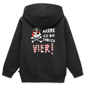 Ich bin 4 Vier / Pirat Geburtstag Party Geschenk - Kinder Premium Organic Zip Hoodie - Schwarz - Hinten - AI Model Kid Male (0cm)