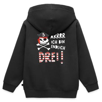 Ich bin 3 Drei / Pirat Geburtstag Party Geschenk - Kinder Premium Organic Zip Hoodie - Schwarz - Hinten - AI Model Kid Male (0cm)