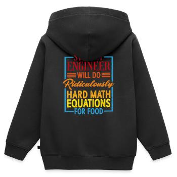 Fera des équations mathématiques ridiculement difficiles pour la nourriture1 - Sweat Premium à capuche zippé enfant bio - noir - Dos - AI Model Kid Male (0cm)