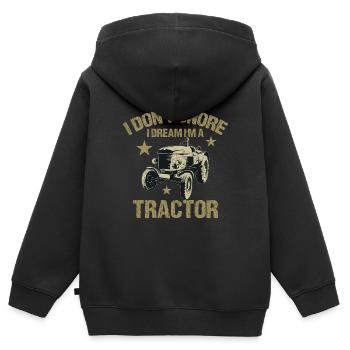Je ne ronfle pas, je rêve que je - Sweat Premium à capuche zippé enfant bio - noir - Dos - AI Model Kid Male (0cm)