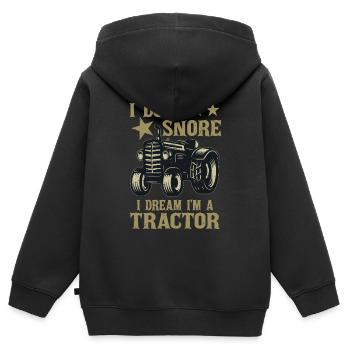 Je ne ronfle pas, je rêve que je - Sweat Premium à capuche zippé enfant bio - noir - Dos - AI Model Kid Male (0cm)
