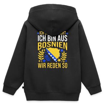 Stolzer Bosnier Bosniaks Bosnien Herzegowina - Kinder Premium Organic Zip Hoodie - Schwarz - Hinten - AI Model Kid Male (0cm)