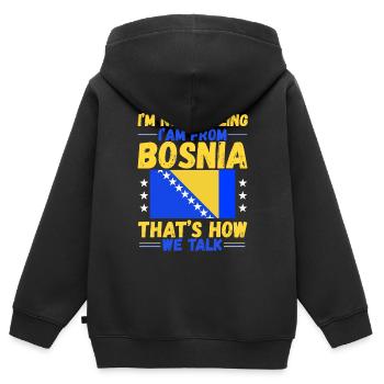 Stolzer Bosnier Bosniaks Bosnien Herzegowina - Kinder Premium Organic Zip Hoodie - Schwarz - Hinten - AI Model Kid Male (0cm)