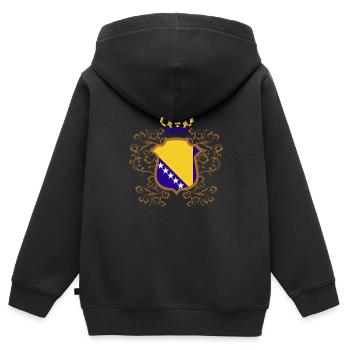 Stolzer Bosnier Bosniaks Bosnien Herzegowina - Kinder Premium Organic Zip Hoodie - Schwarz - Hinten - AI Model Kid Male (0cm)