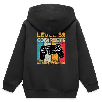 Level 32 complete Gaming Geburtstag - Kinder Premium Organic Zip Hoodie - Schwarz - Hinten - AI Model Kid Male (0cm)