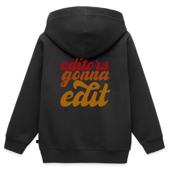 Les éditeurs vont modifier - Sweat Premium à capuche zippé enfant bio - noir - Dos - AI Model Kid Male (0cm)
