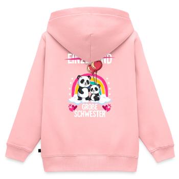 Ich werde Große Schwester Panda - Kinder Premium Organic Zip Hoodie - Rosa - Hinten - AI Model Kid Female (0cm)