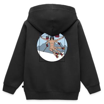 Alpin Wintersport Ski Berge Alpen Piste Skifahren - Kinder Premium Organic Zip Hoodie - Schwarz - Hinten - AI Model Kid Male (0cm)