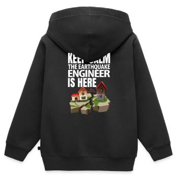 Erdbeben - Kinder Premium Organic Zip Hoodie - Schwarz - Hinten - AI Model Kid Male (0cm)