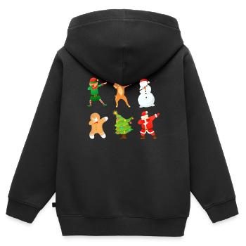 Dabbing Christmas Gingerbread Man Christmas Tree - Kids Premium Organic Zip-up Hoodie - black - Back - AI Model Kid Male (0cm)