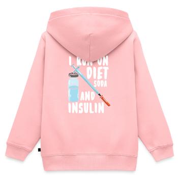 Diabète insuline diabétiques - Sweat Premium à capuche zippé enfant bio - rose - Dos - AI Model Kid Female (0cm)