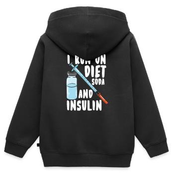 Diabetes Insulin Diabetiker - Kinder Premium Organic Zip Hoodie - Schwarz - Hinten - AI Model Kid Male (0cm)