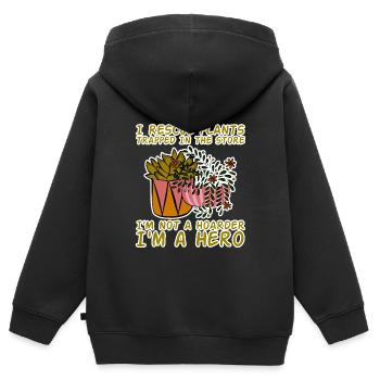 I Rescue Plants Trapped In The Store 4 - Kinder Premium Organic Zip Hoodie - Schwarz - Hinten - AI Model Kid Male (0cm)