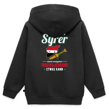 Syrien Syrer Syrischer Krumm Dolch - Kinder Premium Organic Zip Hoodie - Schwarz - Hinten - AI Model Kid Male (0cm)