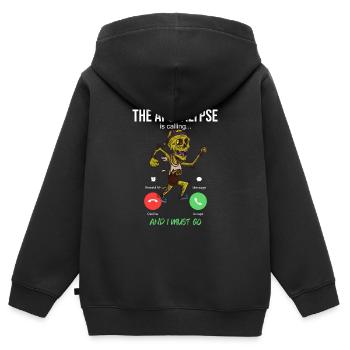 Apocalypse ruft Zombie Running Runner Halloween - Kinder Premium Organic Zip Hoodie - Schwarz - Hinten - AI Model Kid Male (0cm)