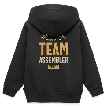 Team Assembler Job Occupation Birthday Worker - Kids Premium Organic Zip-up Hoodie - black - Back - AI Model Kid Male (0cm)