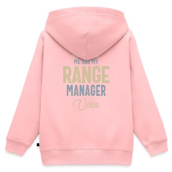 Range Manager Job Beruf Geburtstagsarbeiter - Kinder Premium Organic Zip Hoodie - Rosa - Hinten - AI Model Kid Female (0cm)