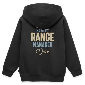 Range Manager Job Beruf Geburtstagsarbeiter - Kinder Premium Organic Zip Hoodie - Schwarz - Hinten - AI Model Kid Male (0cm)