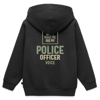 Polizist Beruf Beruf Geburtstagsarbeiter - Kinder Premium Organic Zip Hoodie - Schwarz - Hinten - AI Model Kid Male (0cm)