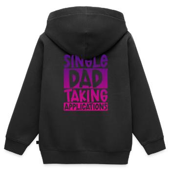 Single Dad Taking Application 4 - Kids Premium Organic Zip-up Hoodie - black - Back - AI Model Kid Male (0cm)