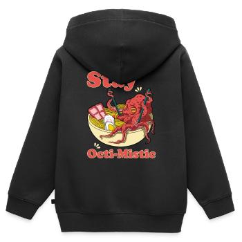 Stay Octi-Mistic Noodly Squid Get Into Ramen - Kinder Premium Organic Zip Hoodie - Schwarz - Hinten - AI Model Kid Male (0cm)