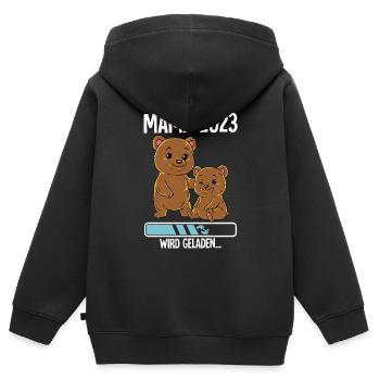 Werdende Mama 2023 - Kinder Premium Organic Zip Hoodie - Schwarz - Hinten - AI Model Kid Male (0cm)