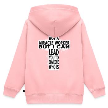 Pastor, Not A Miracle Worker - Kinder Premium Organic Zip Hoodie - Rosa - Hinten - AI Model Kid Female (0cm)