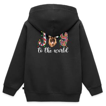 German Shepherd Christmas German Shepherd Xmas - Kinder Premium Organic Zip Hoodie - Schwarz - Hinten - AI Model Kid Male (0cm)
