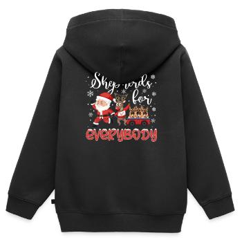 German Shepherd Christmas German Shepherd Xmas - Kinder Premium Organic Zip Hoodie - Schwarz - Hinten - AI Model Kid Male (0cm)