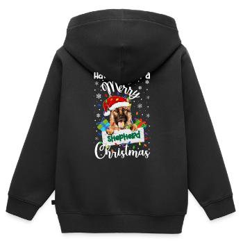 German Shepherd Christmas German Shepherd Xmas - Kinder Premium Organic Zip Hoodie - Schwarz - Hinten - AI Model Kid Male (0cm)