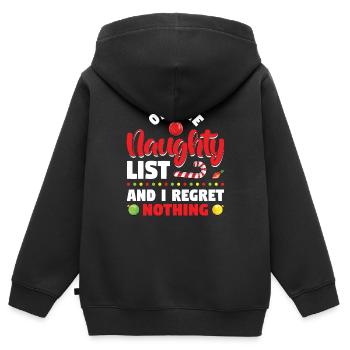 Sur la liste des vilains et je n’ai aucun regret - Sweat Premium à capuche zippé enfant bio - noir - Dos - AI Model Kid Male (0cm)