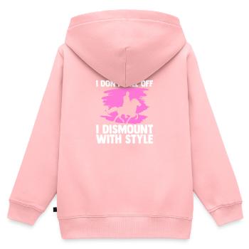 Pferde Reiten Reiter Spruch - Kinder Premium Organic Zip Hoodie - Rosa - Hinten - AI Model Kid Female (0cm)
