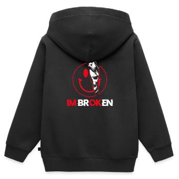 I'm Ok I'm Broken - Kinder Premium Organic Zip Hoodie - Schwarz - Hinten - AI Model Kid Male (0cm)