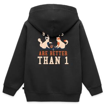 Katzen Jüdischer Weihnachtsjude 8 Nächte Chanukka - Kinder Premium Organic Zip Hoodie - Schwarz - Hinten - AI Model Kid Male (0cm)