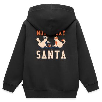 Nicht Santa Cats Jüdischer Weihnachtsjude Chanukka - Kinder Premium Organic Zip Hoodie - Schwarz - Hinten - AI Model Kid Male (0cm)