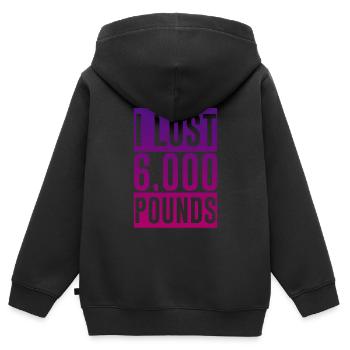 I Lost 6,000 Pounds 2 - Kids Premium Organic Zip-up Hoodie - black - Back - AI Model Kid Male (0cm)