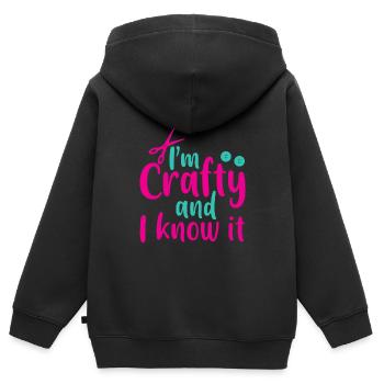 I'm Crafty And I Know It 2 - Kinder Premium Organic Zip Hoodie - Schwarz - Hinten - AI Model Kid Male (0cm)