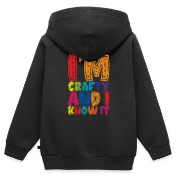 I'm Crafty And I Know It 3 - Kinder Premium Organic Zip Hoodie - Schwarz - Hinten - AI Model Kid Male (0cm)