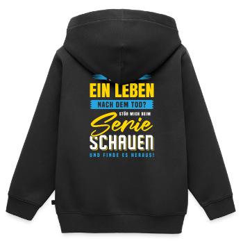 TV Schauen Film Abend Serie Gucken Serie - Kinder Premium Organic Zip Hoodie - Schwarz - Hinten - AI Model Kid Male (0cm)