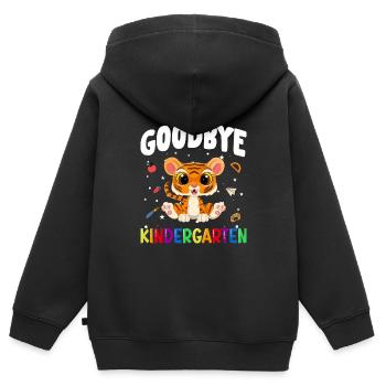 Goodbye Kindergarten Tiger Einschulung Schule - Kinder Premium Organic Zip Hoodie - Schwarz - Hinten - AI Model Kid Male (0cm)